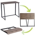 thumbnail image 1 of Escritorio Plegable Rectangular HOMEMAKE FURNITURE Industrial Clásico Color Nogal 80*40*74 cm, 1 of 6