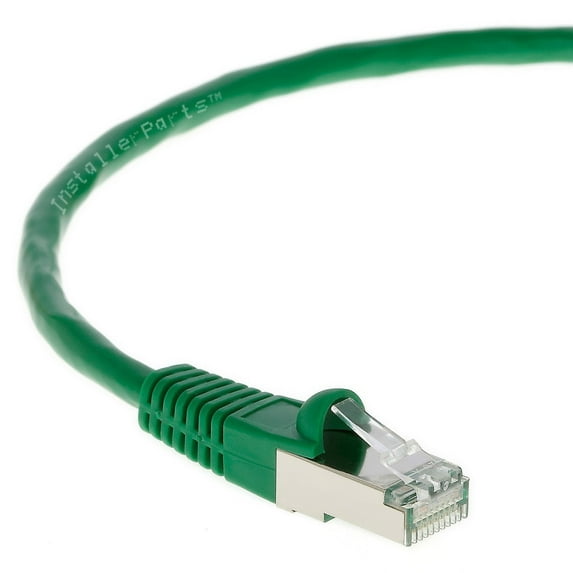 InstallerParts (10 Pack) Ethernet Cable CAT6 Cable Shielded (SSTP / SFTP) Booted 0.5 FT - Green - Professional Series - 10Gigabit/Sec Network / High Speed Internet Cable, 550MHZ