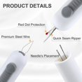 thumbnail image 3 of 1pcs，Automatic Needle Threaders Seam Ripper, Upgraded 3 in 1 Sewing Needle Threader Tool, Stretchable Quick Seam Rippers with Needle Storage for Hand Quilling, Embroidery Stitch Removal.-K,5in, 3 of 7