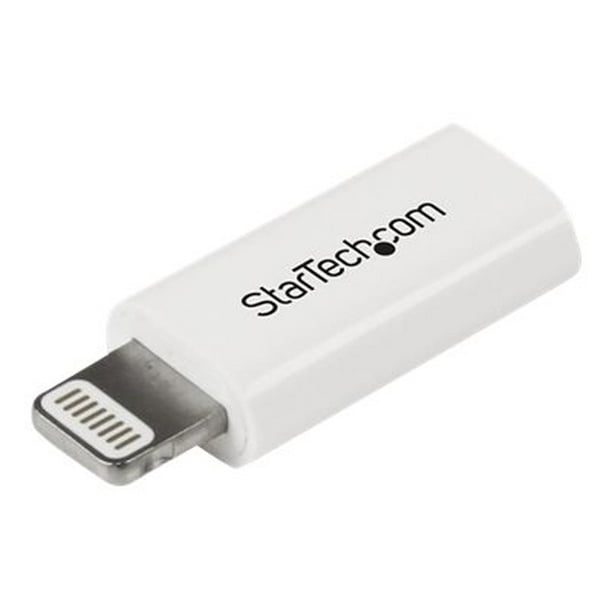 White Apple 8pin Lightning Connector to Micro USB Adapter