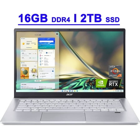 Acer Swift X 14 Premium Creator Laptop 14" FHD IPS ComfyView Display AMD Octa-core Ryzen 7 5825U Processor 16GB DDR4 2TB SSD Nvidia GeForce RTX 3050 Ti 4GB Graphic Backlit Fingerprint HDMI Win11