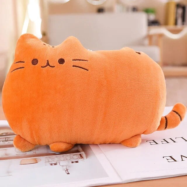 Almohada de felpa para gato y galleta Kawaii, cojín de gatito, juguete de peluche colorido suave, decoración del hogar, artículos para el hogar, regalos de navidad