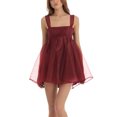 thumbnail image 2 of xiaxaixu Robe d'Été pour Femmes Couleur Unie Dos Sans Manches Bowknot Mini Robe A-Line pour la Plage, 2 of 5