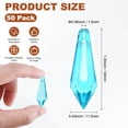 thumbnail image 3 of 50-Pack Crystal Icicle Prisms, 34mm/1.34 Inch Hanging Crystals Chandelier Prisms for Home/Windows/Garden/DIY[Lake Blue], 3 of 7