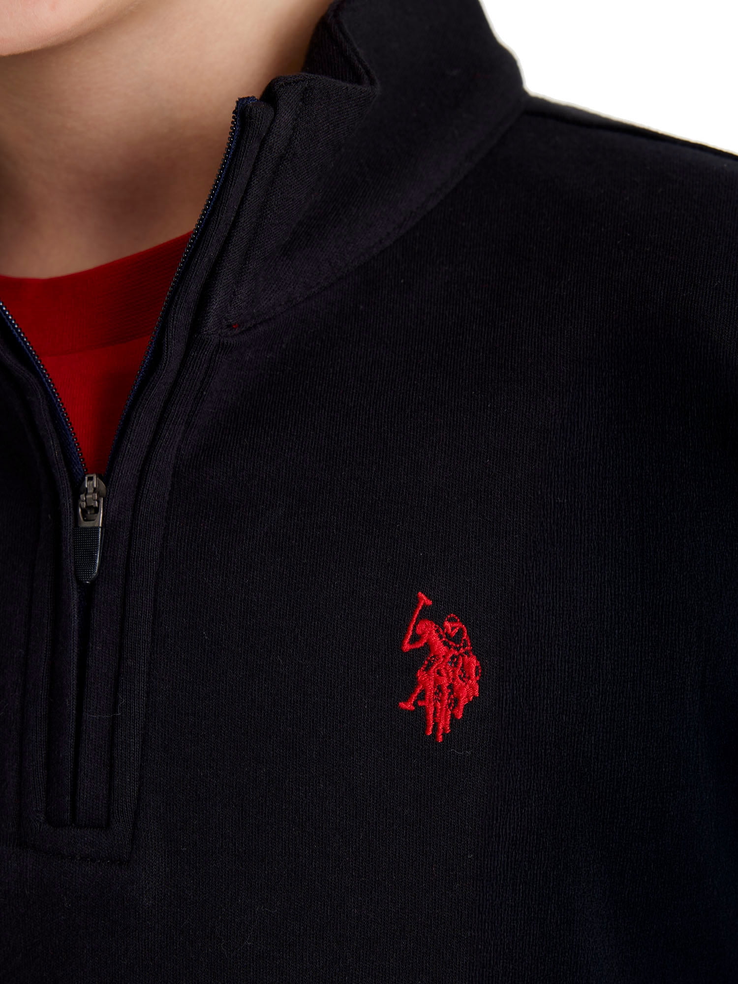 U.S. Polo Assn. Boys Interlock Quarter Zip, Sizes 4-18
