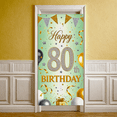 thumbnail image 5 of Happy 80th Birthday Banner Glittery Background with Stars Balloons and Ribbons Party Supplies Birthday Decoration Photography Props Party Backdrop Decorations, 5 of 7