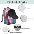 thumbnail image 4 of Colorful Starry Sky and Universe Backpack for School, Cute School Bag with Adjustable Shoulder Straps and Padded Back, 15.7"x11.8"x5.5", 4 of 5