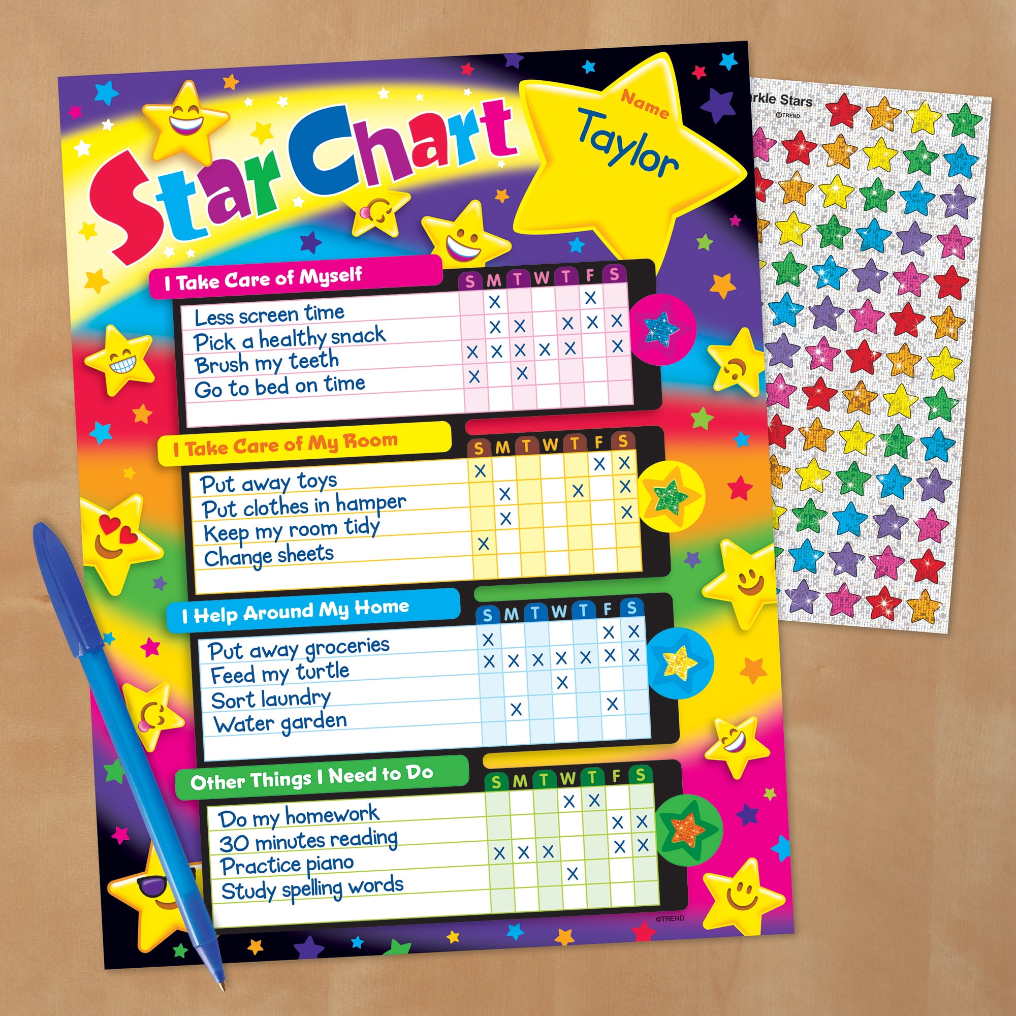 福袋 オンライン Trend Enterprises 25 - Chart Success Stars Emoji T-73114 フリップチャート