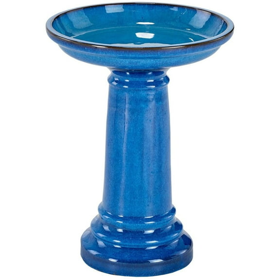 Smart Garden Aviatra 24" Ceramic Birdbath - Blue Transitions