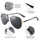 thumbnail image 2 of Gafas de sol polarizadas Peaoy Aviator Retro negras con protección UV 400 para hombres y mujeres, para viajes, pesca y conducción., 2 of 5