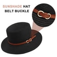 thumbnail image 2 of 56-58 cm circunferencia del sombrero sombrero de paja superior plano sombrilla de verano para mujer sombrero con hebilla de cinturón sombrero para sol de playa, 2 of 5