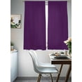 thumbnail image 5 of Sheer Curtains 63 Inches Long, Pure Dark Purple Light Filtering Window Curtains for Living Room/Bedroom, Simple Solid Color Rod Pocket Voile Sheer Curtain Drapes, 52"W x 63"L, 2 Panels, 5 of 8