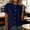 Dark Blue, variant on Button Down Blouses for Women Rolled Cuffed Short Sleeve Mandarin Collar Shirts Business Casual Summer Loose Tops