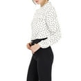 thumbnail image 5 of MODA NOVA Junior's Ruffle Trim Polka Dots Blouse Long Sleeve Blouse White XS, 5 of 6