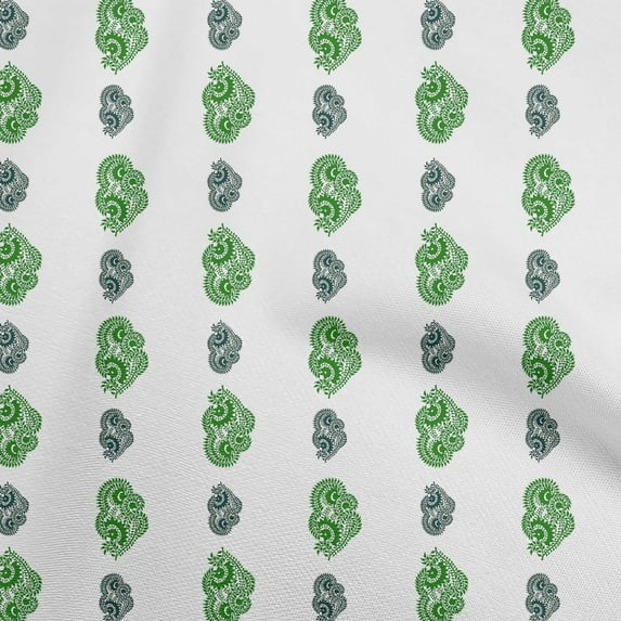 oneOone Cotton Cambric Green Fabric Block Dress Material Fabric Print Fabric By The Yard 56 Inch Wide