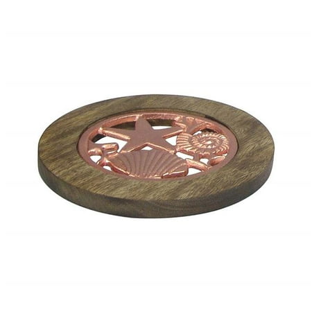 Copper Trivet - NuSteel TG-TRI-01C Wooden Trivet with Burnt Wood & Copper