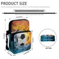 thumbnail image 6 of FUIALDOLG Crossbody Shoulder Bag with Fire Water Soccer Pattern, Polyester Adjustable Crossbody Purse for Unisex Travel and Daily Shopping, 6 of 8