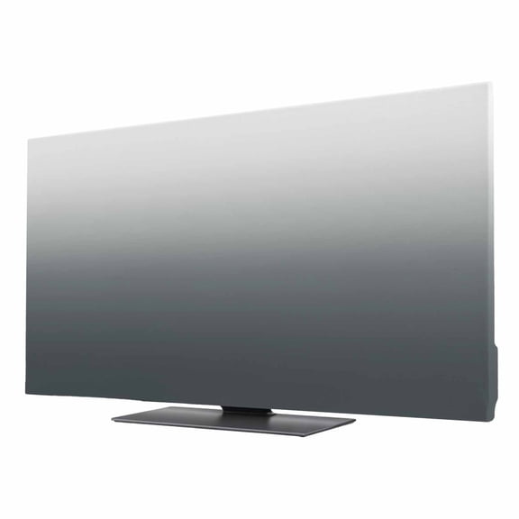 Indoor TV Cover 75 Inch, Grey Ombre Elastic Monitor Dust Covers for Television, Desktop Computer Gray White Gradient Modern Abstract Art Dustproof Fitted TV Cover for Inside 65.4"L x 36.8"H