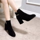 thumbnail image 2 of NECHOLOGY Botas Mujer Zapatos Botines mujer Botas de de agua para otoño e invierno, zapatos de tacón , botas cálidas y de felpa, tacones gruesos, tacones medios, botas de moda versátiles (Black, 7), 2 of 7