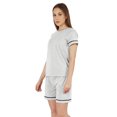 thumbnail image 3 of Inkmeso 2 Pcs Solid Sleepwear Sets For WoMen's Short Sleeve Top And Short Loungewear Set, 3 of 7