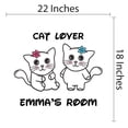 thumbnail image 3 of Personalized Name Animal Wall Decal Cute Male and Female Kitten Playing Bedroom Wall Decal for Girls Cat Cute Themed Room Decal - Size: 22 In x 18 In, 3 of 4