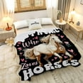 thumbnail image 6 of Just a Girl Who Loves Horses Blanket Gifts for Lovers Girls Women Warm Soft Throw Cozy Blankets for Bed Couch Gift for Birthday Graduation 60"x80" for Adults, 6 of 6