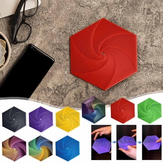3D Printed Expanded Sensory Fidget Star, Printed Hexagonal Anxiety Honeycomb Toy 3d Printed Fidget Star Whirling Spiral Design Fidget Hexagon Toy Red