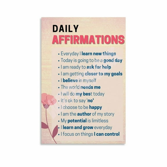 Positive Affirmations for Kids Poster Classroom Poster (5) Canvas Painting Posters And Prints Wall Art for Living Room Bedroom Decor