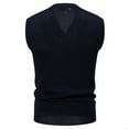 thumbnail image 3 of FINALGANG Mens Argyle Knit Vest V Neck Sleeveless Contrast Diamond Pattern Ribbed Trim Casual Knit Waistcoat For Daily Wear Business Casual Blue L, 3 of 3