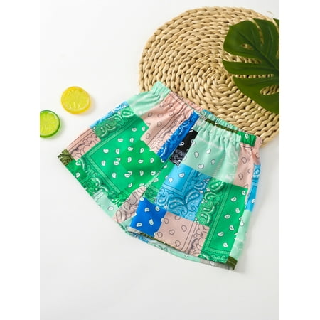 

Toddler Boys Paisley Print Colorblock Shorts S221905X Multicolor 90(1-2Y)