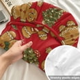 thumbnail image 4 of Twin Sze Fitted Sheet Set - Christmas 2 Piece Bedding Sets 16" Deep Pocket Fitted Sheet with 1 Pillowcase, Red Xmas Pine Tree Winter Snowflakes Brushed Microfiber Hotel Luxury Bed Sheets, 4 of 9