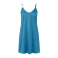 thumbnail image 3 of Pounoo Women's Sleepwear Dresses Spaghetti Strap V Neck Satin Chemise Dress Comfortable Stretchy Breathable Soft Fabric Night Sundresses Gift, 3 of 8