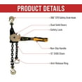 thumbnail image 6 of (2 Pack) 3/8" - 1/2"Easy Ratchet Chain Binder with Grab Hooks & 6000 lbs WLL - Heavy Duty Tie Down Ratchet Load Binder for Flatbed Trailers & Trucks, 6 of 10