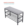 thumbnail image 1 of Zapatera Banco Acolchado 3 Niveles Resistente Impermeable ELLY DECOR ED-BZ80BK, 1 of 6