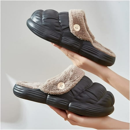 

Winter Cotton Slippers for Women Removable and Washable Warm Waterproof Cotton Slippers Lovers Lovely Flanneled and Fluffy Slippers Suitable for Women s Comfortable Fleece Lined Winter Slippers
