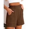 thumbnail image 3 of ANRABESS Womens Casual Shorts Elastic Paperbag Waist High Waisted Summer Loose Fit Beach Vacation Shorts with Pockets, 3 of 7