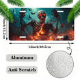 thumbnail image 2 of 1 Pcs 2D Flat License Plate Covers & Frames, Fiery Skeleton For Decorative Front, Waterproof For Decoration Aluminum License Plate Covers & Frames Cover For Men Women, 12" X 6", 2 of 7