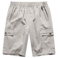thumbnail image 2 of Cargo Shorts for Men Elastic Waist Straight Leg Loose Fit Casual Knee Length Hiking Work Shorts with Pockets, 2 of 7