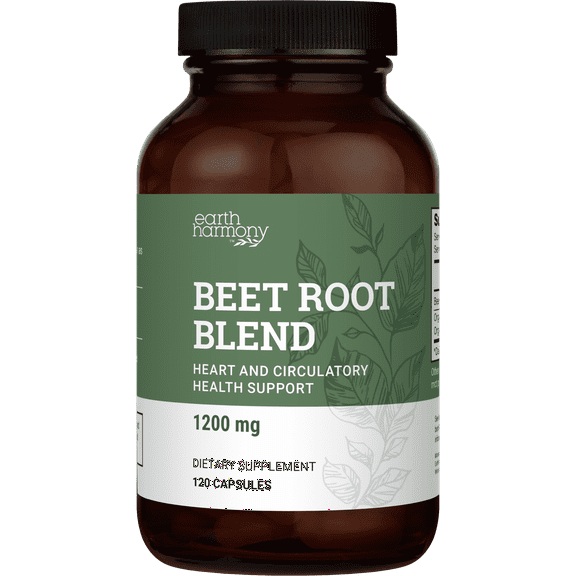 Earth Harmony Beet Supplement, Cardiovascular Support, Immune Defense, 120 Capsules