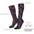 thumbnail image 5 of Picia Women Crew Soft Moisture-wicking Socks Golden Snake And Purple Rose Pattern Design Cotton Socks, One Size fit All, 5 of 9