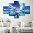 thumbnail image 2 of TISHIRON 5PCS Framed Aurora Borealis Landscape Theme Canvas Wall Art Set,60"x32" Lofoten Islands Norway Wall Canvas Art Decor, 2 of 7