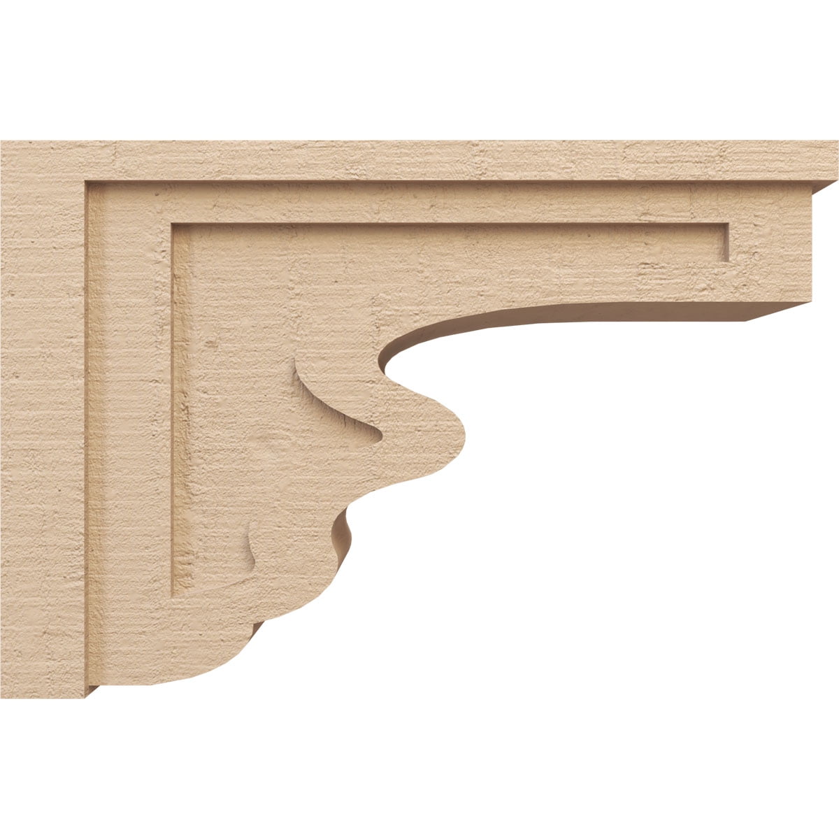 9"W x 27"D x 18"H Classic Highland Rough Cedar Woodgrain TimberThane Corbel, Primed Tan