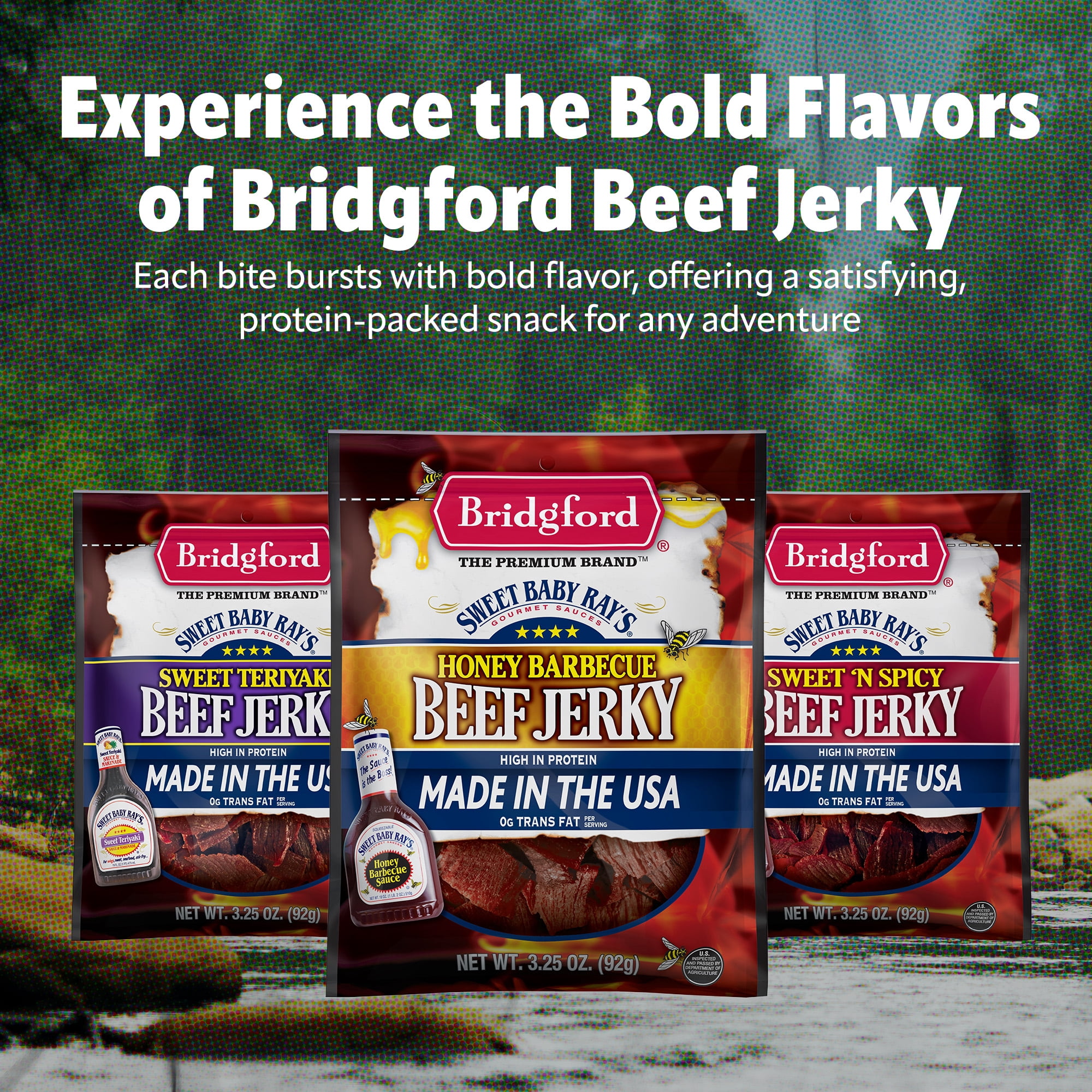 Bridgford Sweet Baby Ray’s Beef Jerky Honey BBQ 10 oz Pack of 4