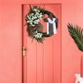 thumbnail image 3 of Round Easter Door Wreath with Cross with Burlap Home ornaments rustic grape Front Door Decor Rustic, 3 of 8
