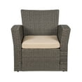 thumbnail image 3 of WestinTrends 4pc Outdoor Furniture Conversation Sofa Set with Loveseat, Cofee Table and Cushions, All Weather UV Resistant Rattan Wicker Patio Chairs, Gray/Beige, 3 of 7