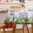 thumbnail image 1 of ZACOO Easter Day Tablecloth Round 60" Easter Rabbits Spring Flowers Table Cover Dining Room Decorative Table Cloth for Home Kitchen Party Picnic, Green, 1 of 6
