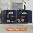 thumbnail image 3 of 64" Modern Fluted Sideboard Buffet Cabinet - Blue Storage Credenza with Adjustable Shelves for Living Room, Kitchen & Dining Room ,31.5" H, 3 of 9