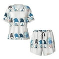 thumbnail image 5 of Wukai Snow Gnome for Winter Women's Pajama Set,Short-Sleeve Top and Shorts with Elastic Waistband and Pockets for Loungewear, Yoga, and Casual Wear-3X-Large, 5 of 8