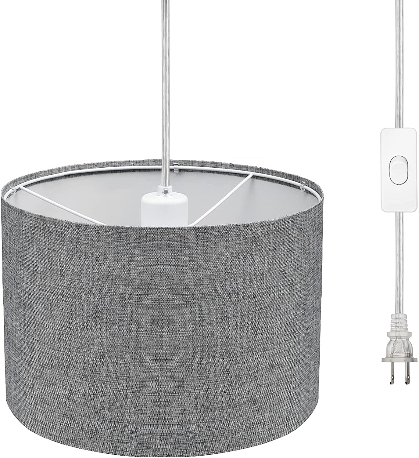 DEWENWILS Plug in Pendant Lighting,Hanging Lamp with 15ft Clear Cord