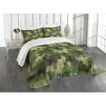 thumbnail image 3 of Ambesonne Sage Quilted Bedspread Set 3 Pcs, Abstract Camo Pattern, Queen Size, Green, 3 of 5